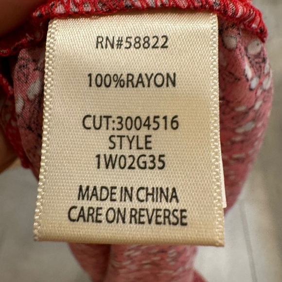 Max Studio Red Cherry Print Boho Balloon Long Sleeve Blouse. Size 2X - Picture 9 of 12